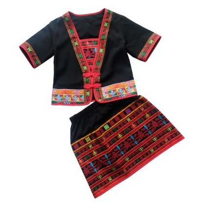 Pakaian Hainan Li Brocade Etnik Li yang Cantik