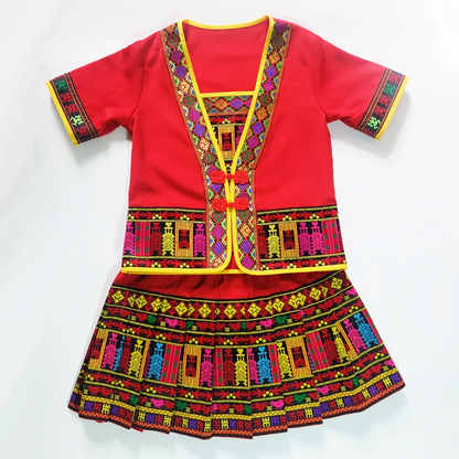 Pakaian Hainan Li Brocade Etnik Li yang Cantik